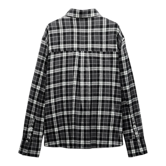 🖤 ZARA Plaid Flannel Shirt | Size L | New - Picture 2 of 8